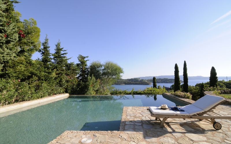 pool area with sunbeds