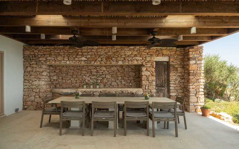 outdoor shaded dining area