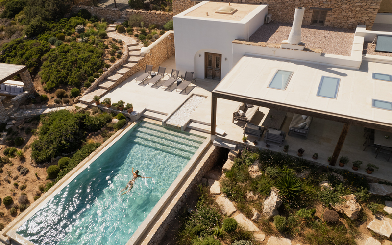 aerial of the villa