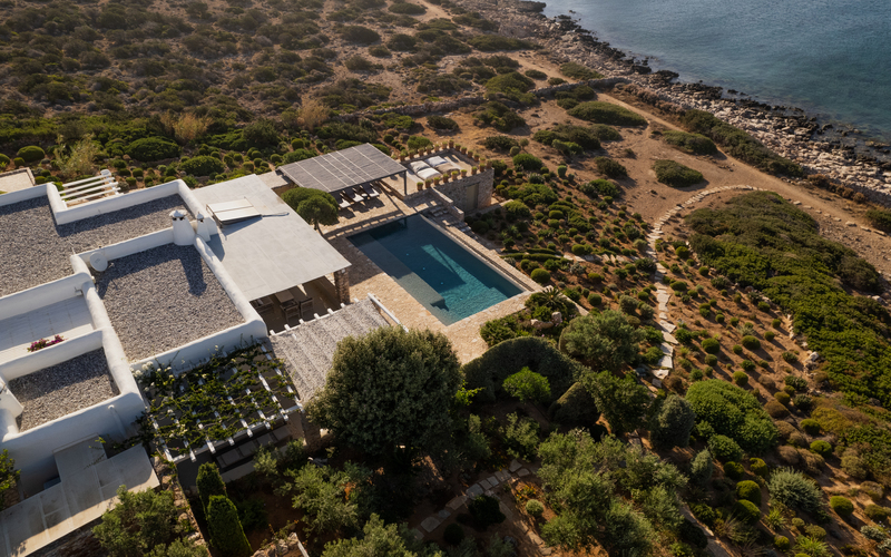 aerial of the villa