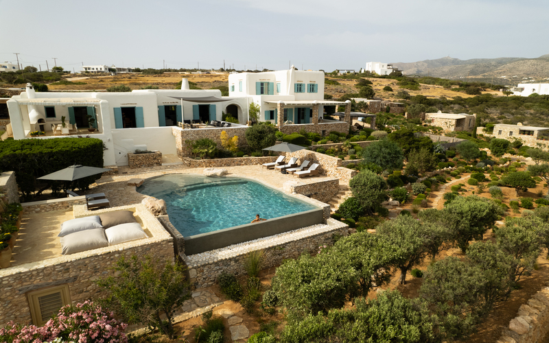 aerial of the villa