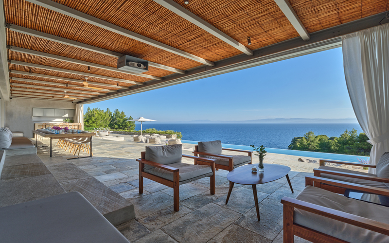 lounge area with sea view