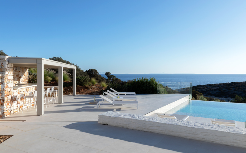 pool area with sea view