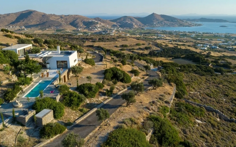 aerial of the villa