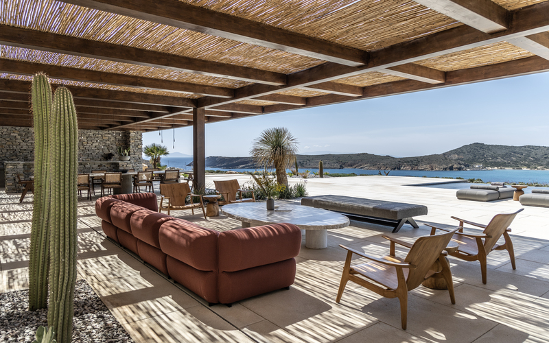shaded lounge area