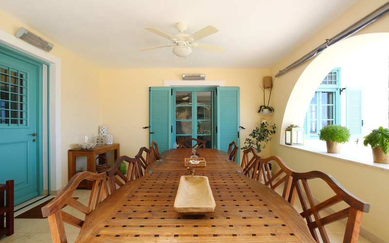 balcony with dining area
