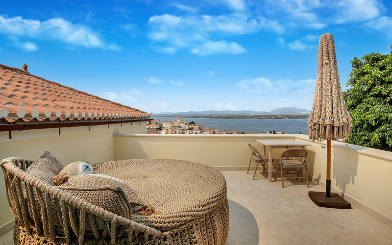 terrace with lounge boho furniture