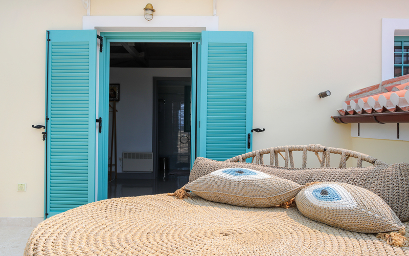 terrace with lounge boho furniture