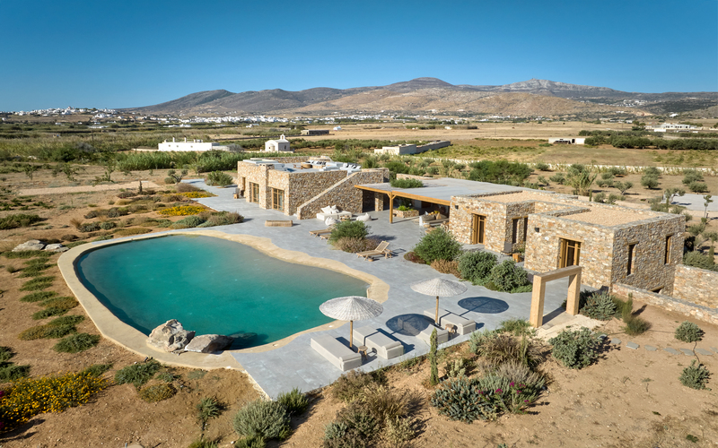 aerial of the villa