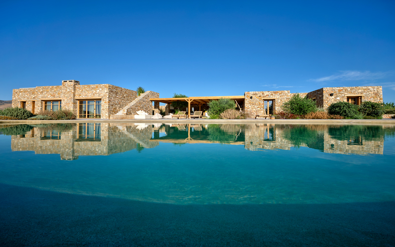 front of the villa