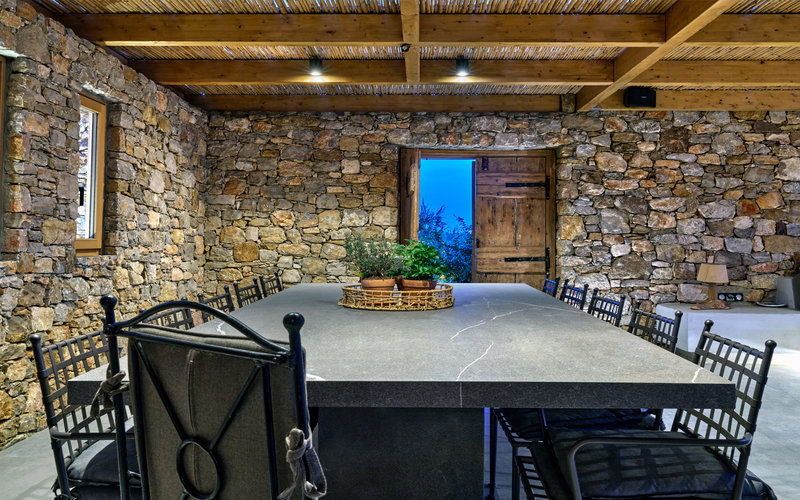 outdoor shaded dining area 