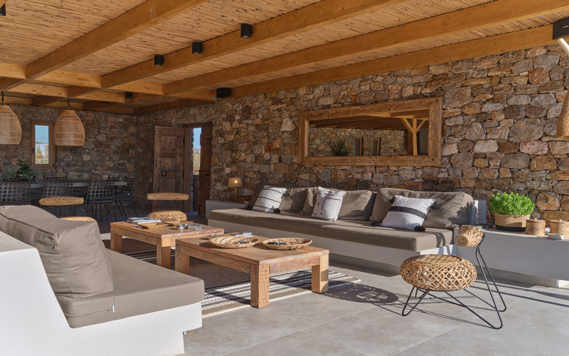 outdoor shaded lounge area 