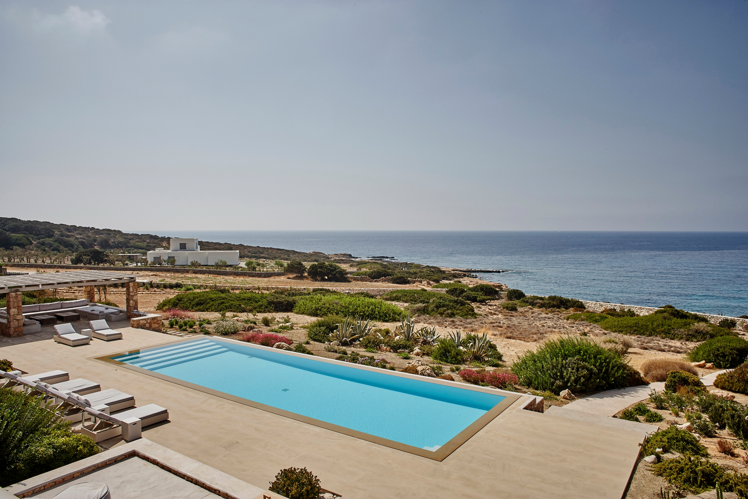pool and garden area