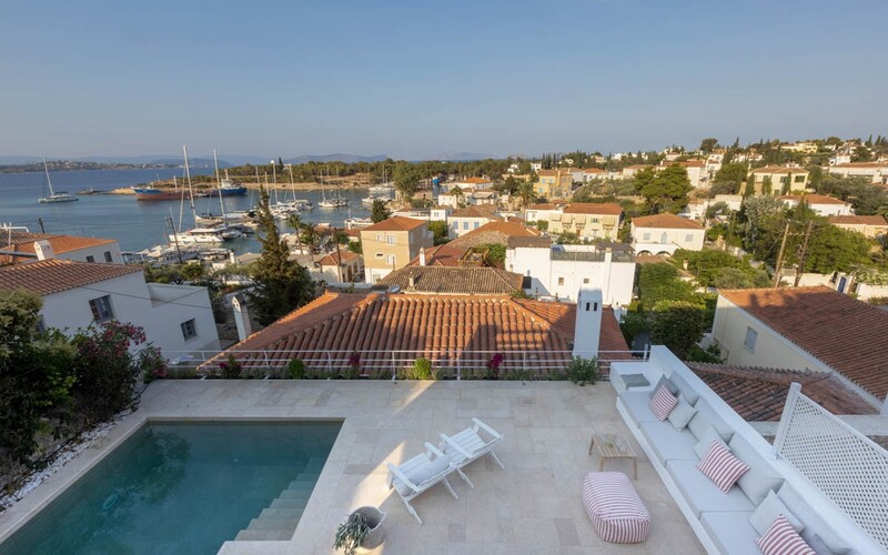pool area with sunbeds