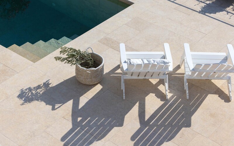 sunbeds  by the pool