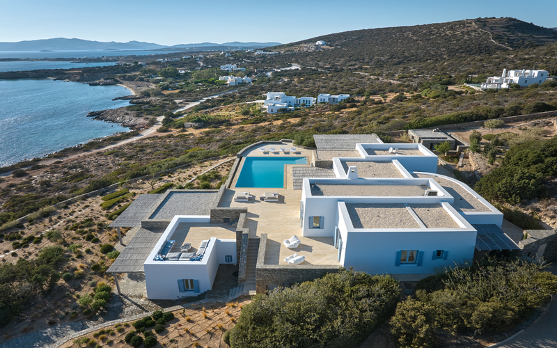 aerial of the villa