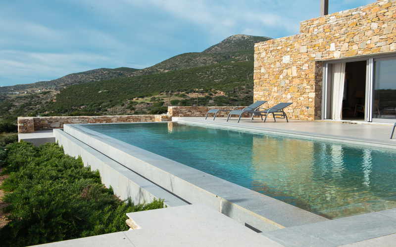 pool area and garden