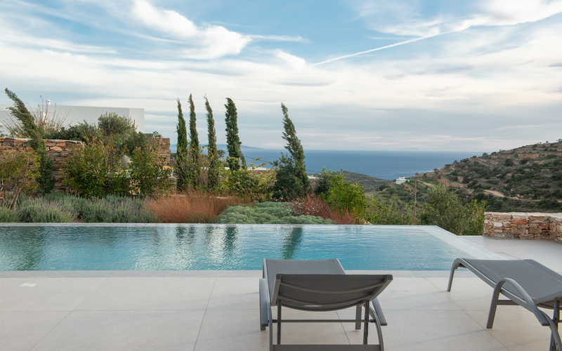 pool area with sea view