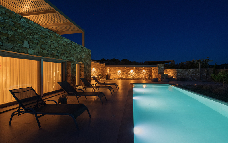 pool area at night