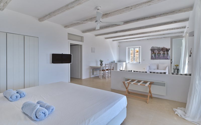 master bedroom with TV