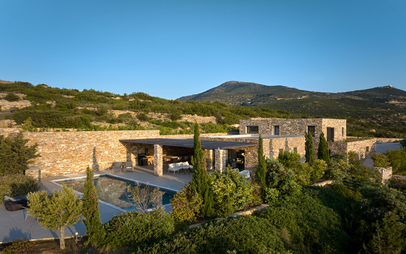 aerial of the villa