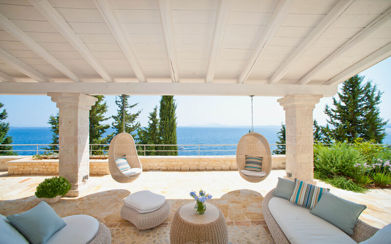 outdoor shaded lounge area