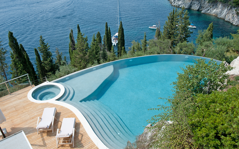 aerial of the pool