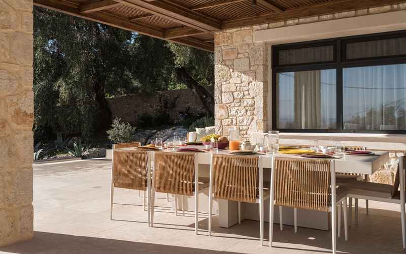 shaded dining area