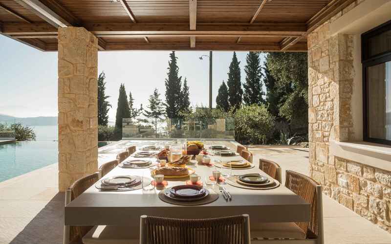 shaded dining table