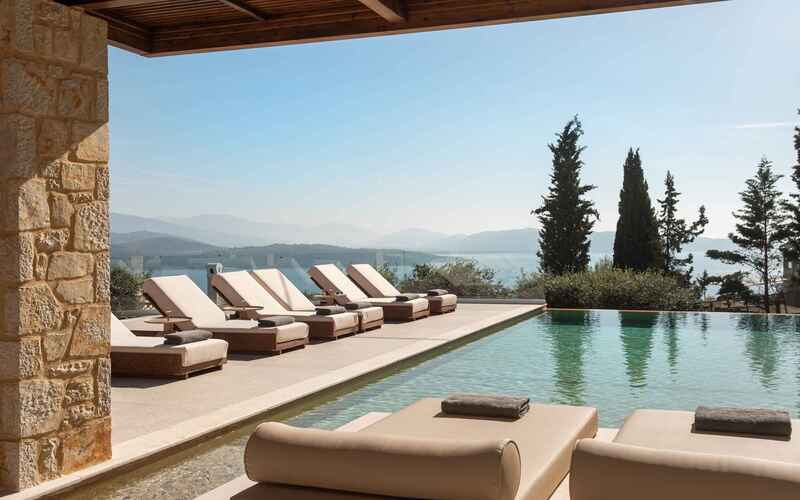 sunbeds by the pool