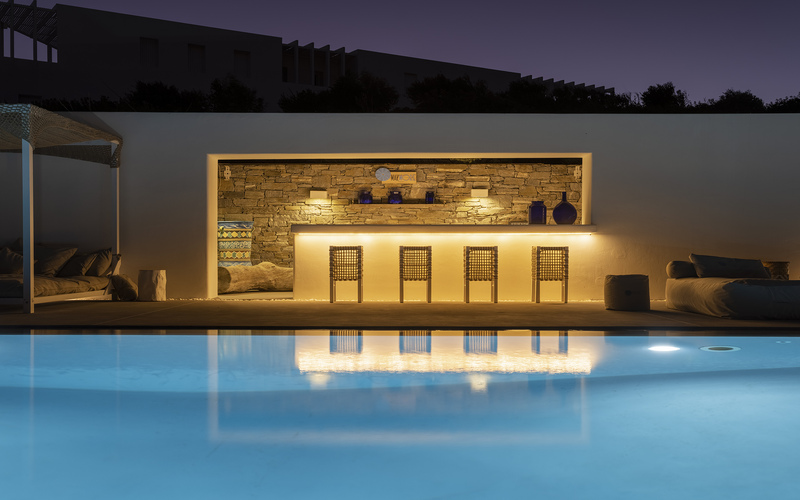 pool area at night