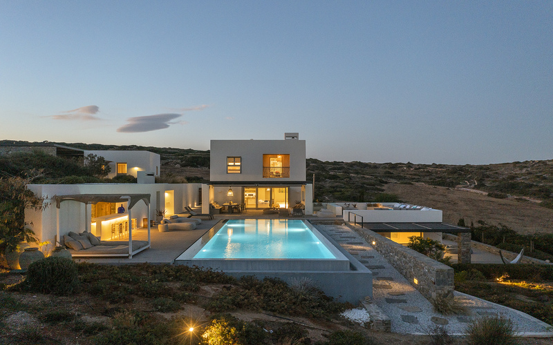 aerial of the villa