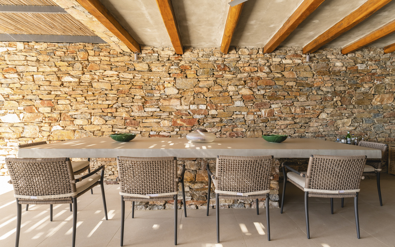 shaded dining table