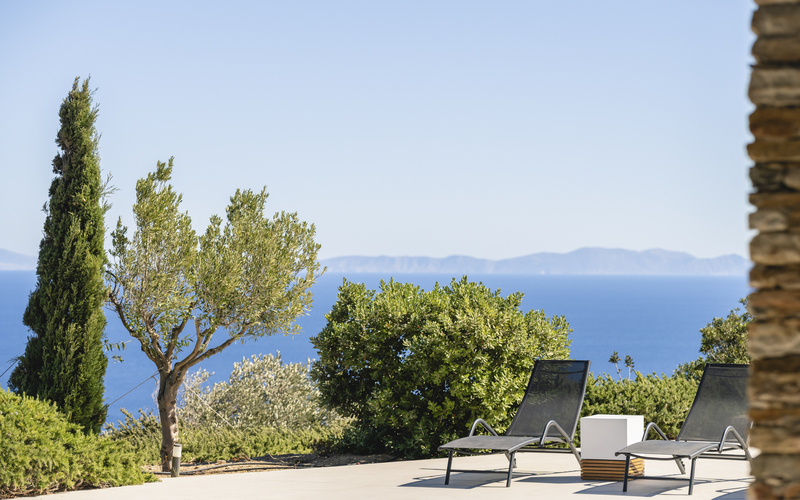 pool area with sea view