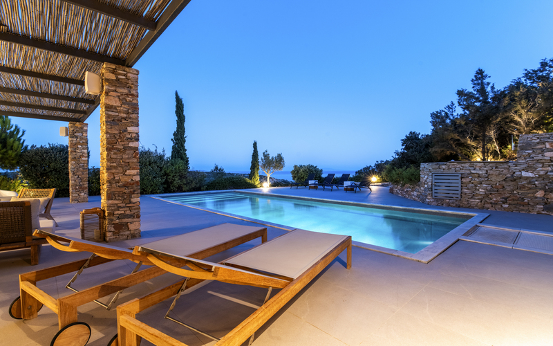 pool area at night