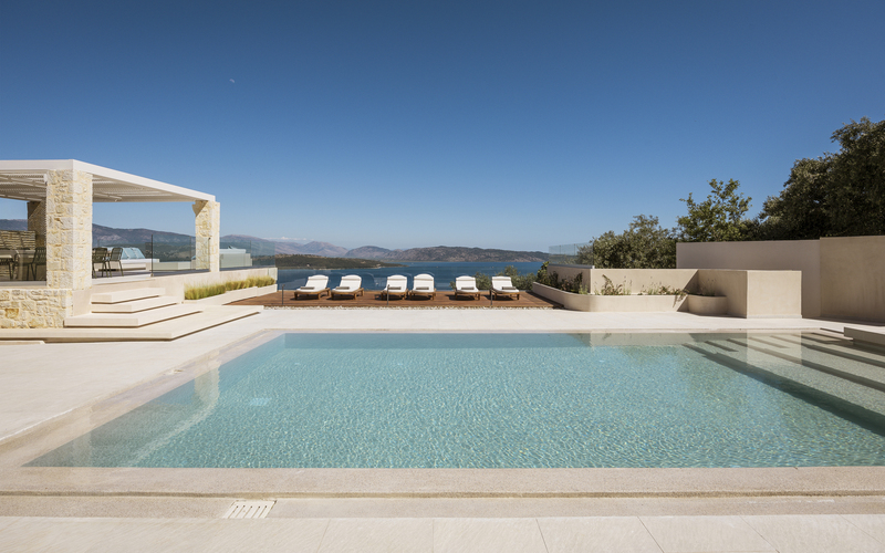 pool area with sea view
