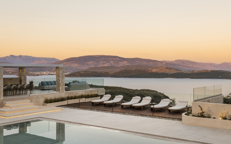 pool area with sea view