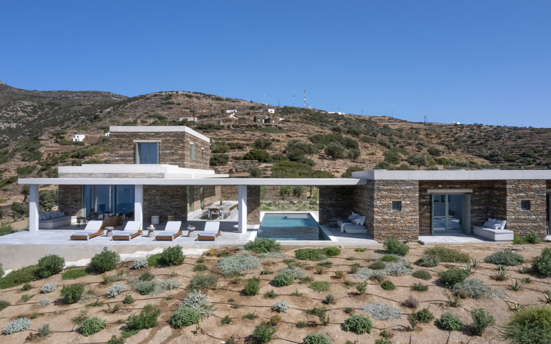 front side of the villa