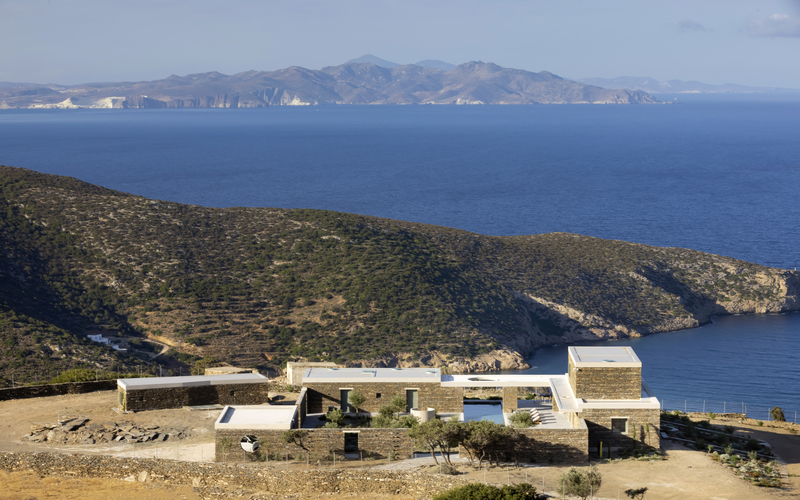aerial of the villa