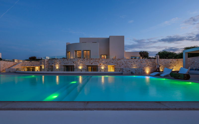 pool area at night