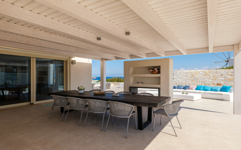 outdoor shaded dining area 