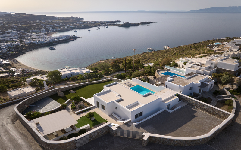 aerial of the villa