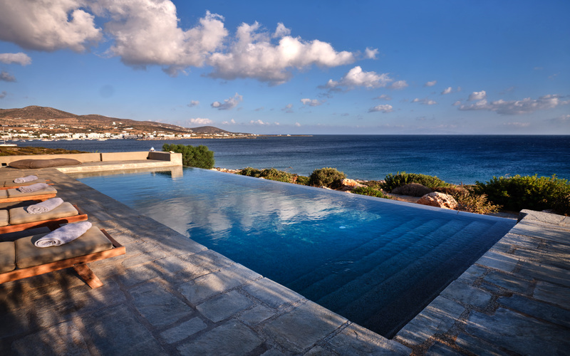 pool area with sea view