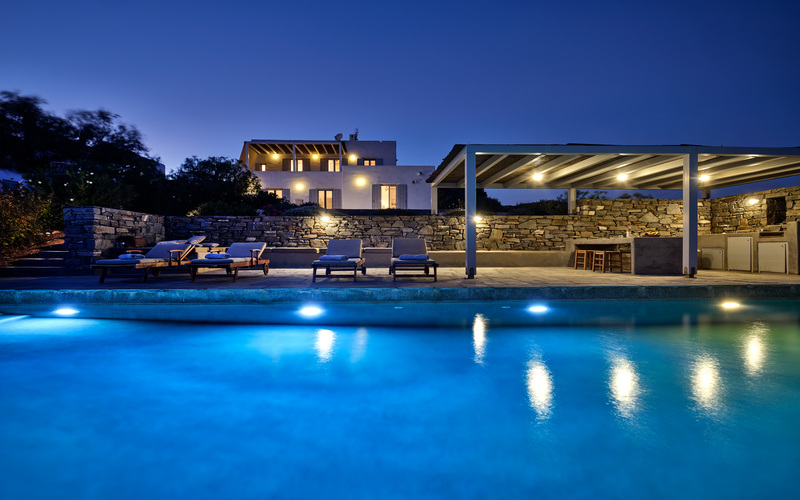 pool area at night