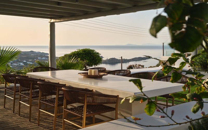 outdoor shaded dining area 