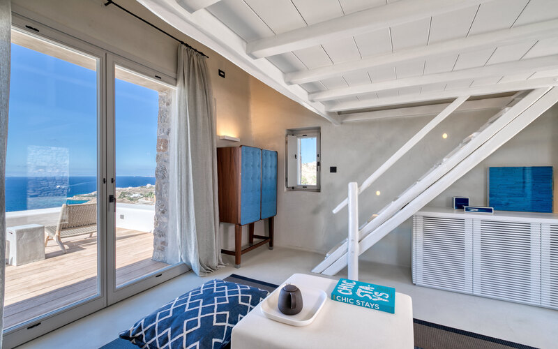 bedroom with sea view and terrace