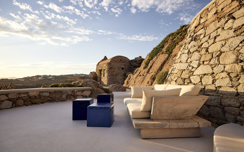 terrace with lounge chairs