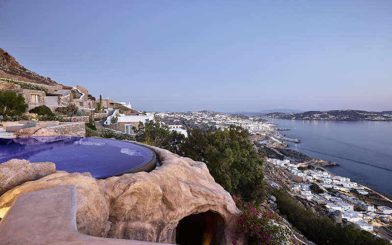 pool area with sea view