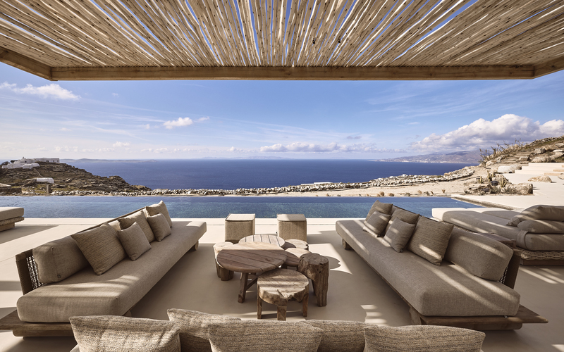 shaded lounge area