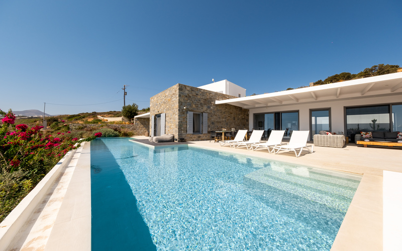 pool area with sunbeds